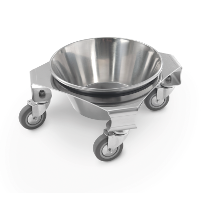 Bacia inox com suporte rodado Bacia inox com suporte rodado